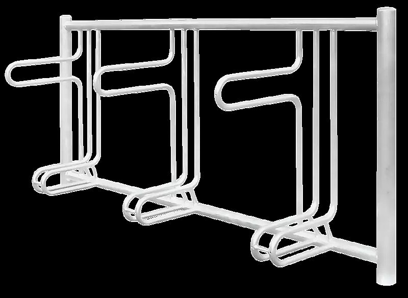 Fahrradständer ADELAIDE einseitig, zum Einbetonieren, 3 Stellplätze, Edelstahl