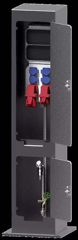 Versorgungspoller TIELT zur Energie- und Wasserversorgung, Höhe 1500 mm, in DB 703 eisenglimmer