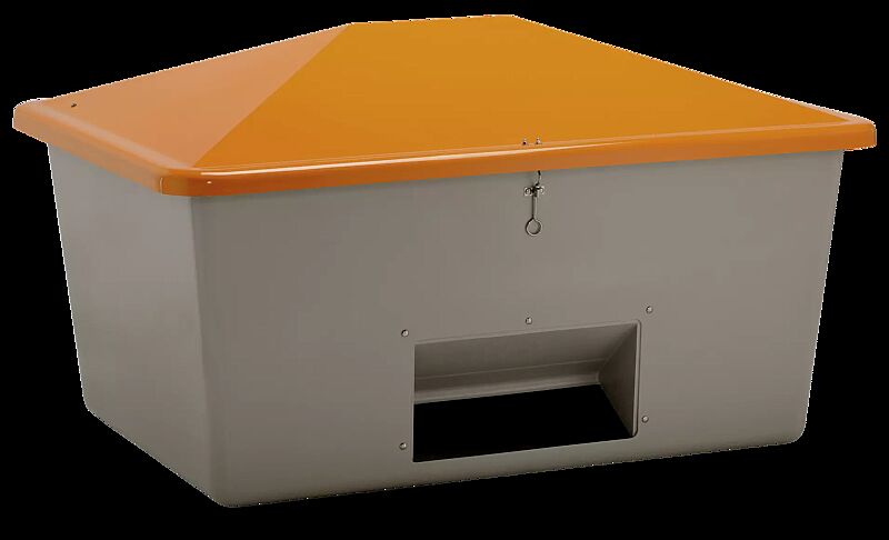 Streugutbehälter STREW mit Entnahmeöffnung, 1500 Liter, Korpus in grau