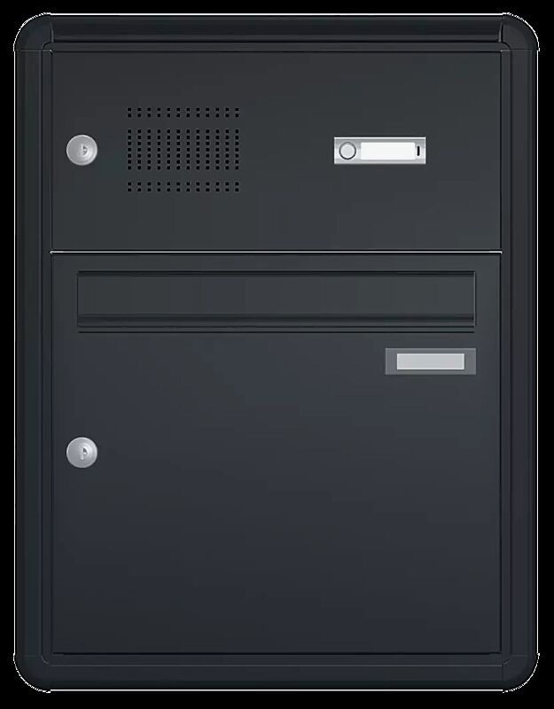 Aufputzanlage NIZZA NEW mit 1 Briefkasten, mit Sprech- / Klingelfach, in RAL 7016 anthrazitgrau