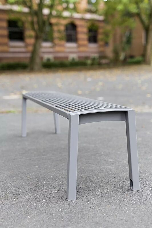 Sitzbank VERA ohne Rückenlehne, in RAL 9007 graualuminium