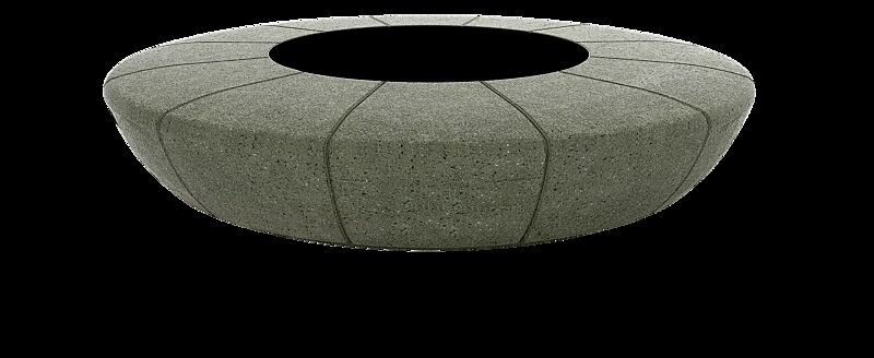 Rundbank OLIMPO aus rekonstituiertem Marmor geschliffen, in grün alpi