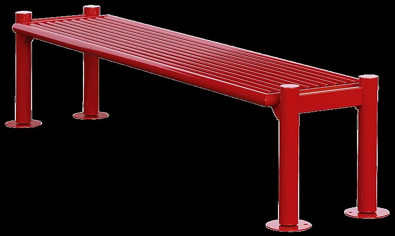 Sitzbank GLURNS ohne Rückenlehne, in RAL 3000 feuerrot