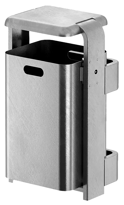 Abfallbehälter SHIPLEY, 40 Liter, Behälter und Rahmen aus Stahl, feuerverzinkt