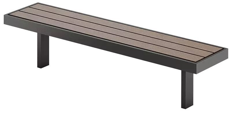 Sitzbank PRASEM ohne Rückenlehne, zum Einbetonieren, Stahlteile in RAL 7016 anthrazitgrau