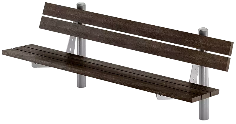 Sitzbank CORTONA mit Kunststoff-Recycling-Belattung, Stahlteile feuerverzinkt