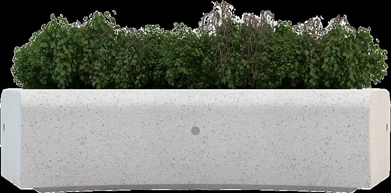 Pflanzbehälter ONDA, gebogen, aus rekonstituiertem Marmor geschliffen, in weiß carrara