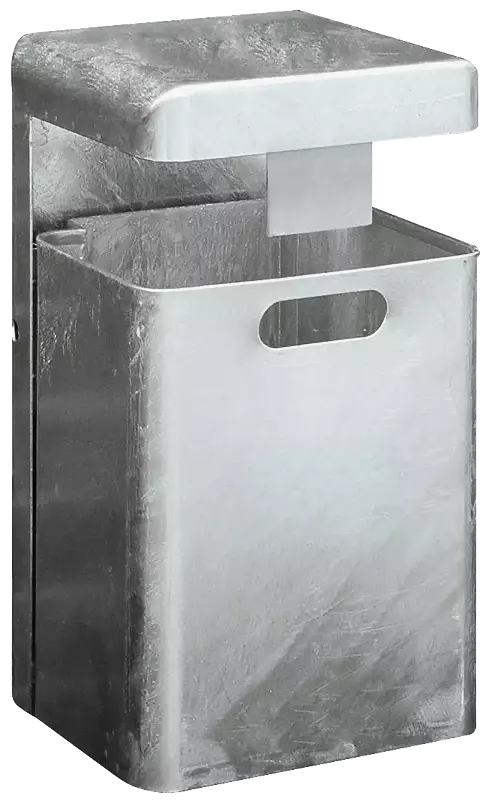 Abfallbehälter HALIFAX, 29 Liter, mit Hausmüllstop, ohne Ascher, zur Wandbefestigung, feuerverzinkt