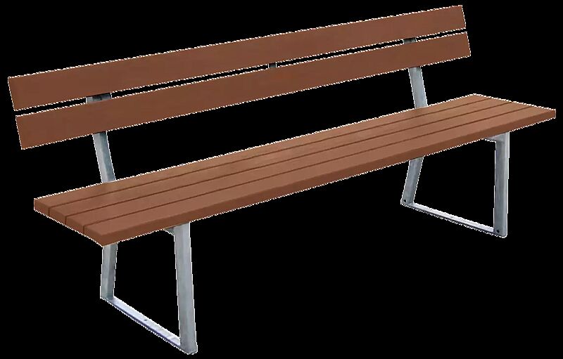 Sitzbank TURIN mit Rückenlehne, mit Sapeliholzbelattung