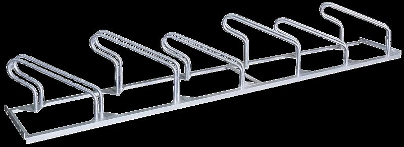 Fahrradständer UNIVERSAL einseitig, 45° rechts, 6 Stellplätze, feuerverzinkt