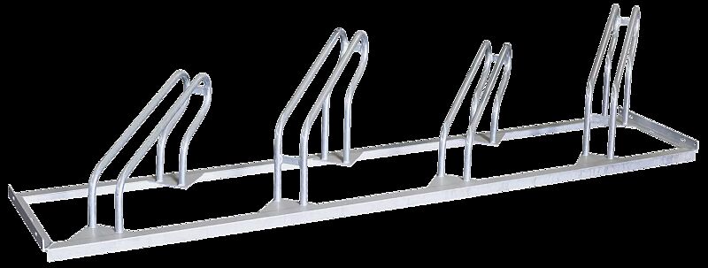 Fahrradständer UNIVERSAL einseitig, 45° links, 4 Stellplätze, feuerverzinkt