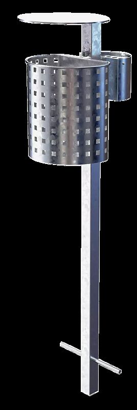 Abfallbehälter ASPEN, aus Lochoptik, feuerverzinkt