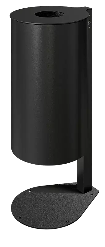 Abfallbehälter PITTSBURGH, ohne Ascher, zum Aufdübeln, in RAL 7016 anthrazitgrau