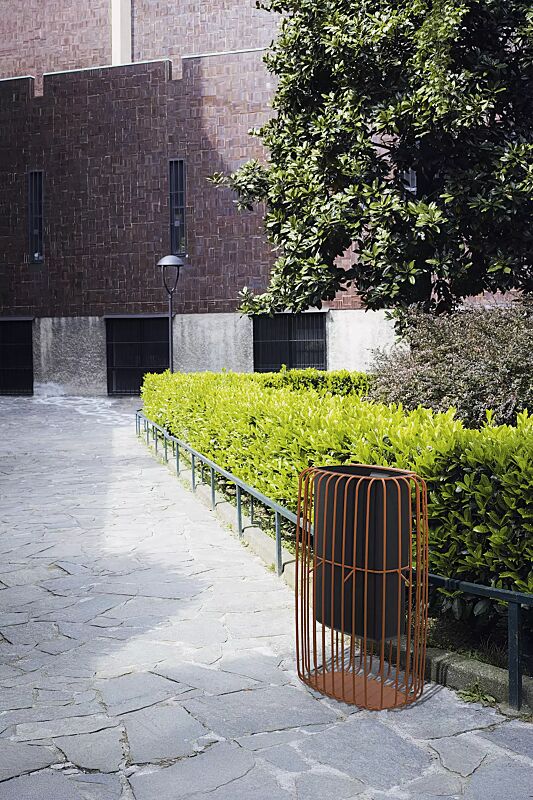 Abfallbehälter TLESK mit Innenbehälter, in CORTEN