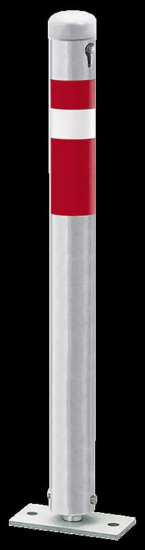 Sperrpfosten RUBI zum Aufdübeln, mit Bodenplatte, vorgerüstet für Zylinder