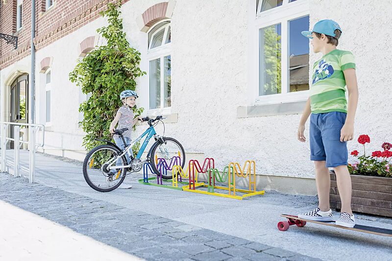 Kinderfahrradständer MARYLAND, 6 Stellplätze, pulverbeschichtet