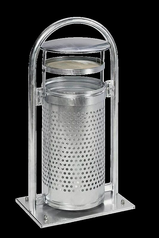 Abfallbehälter MULTITALENT mit Ascher, komplett feuerverzinkt