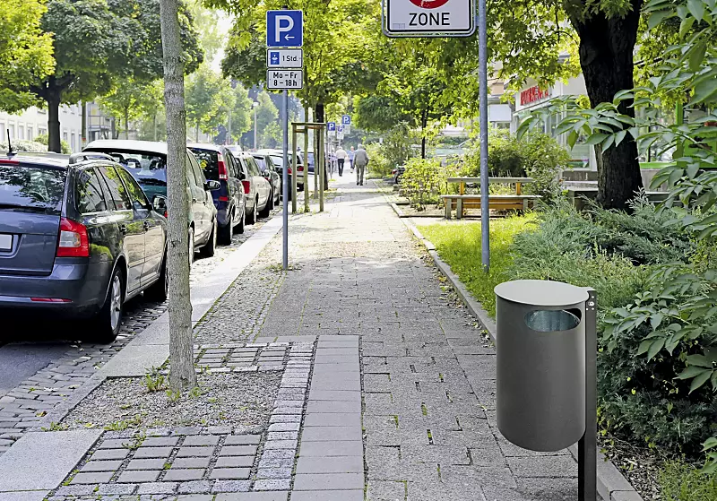 Abfallbehälter PAARL, ohne Ascher, zum Einbetonieren, in DB 703 eisenglimmer