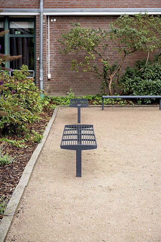 Sitzbank VERA SOLO bestehend aus Einzelelementen, gerade, modular erweiterbar, in RAL 7016 anthrazitgrau