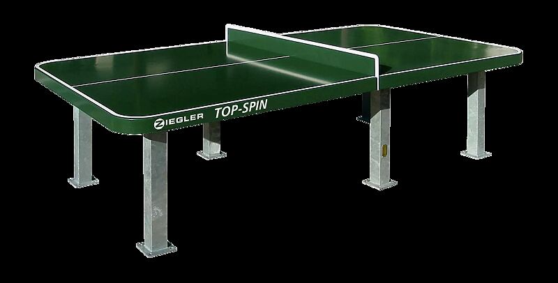 Tischtennisplatte TOP-SPIN, zum Aufdübeln, in RAL 6005 moosgrün