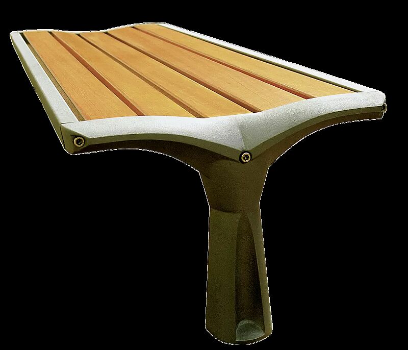 Sitzbank VESTA ohne Rückenlehne, mit Holzbelattung, Gusseisengestell in RAL 9007 graualuminium