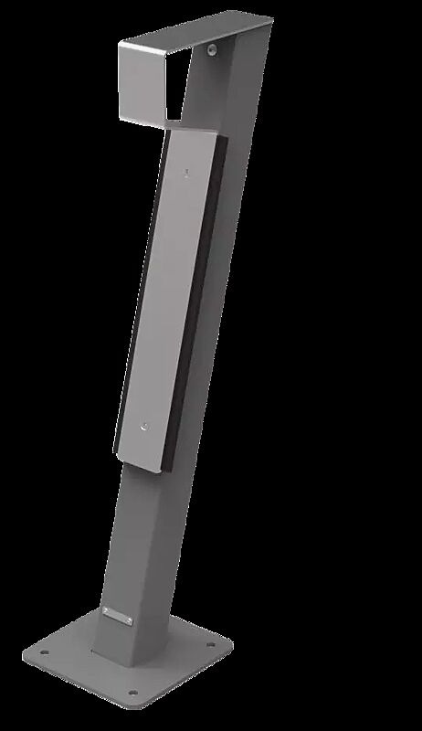 Anlehnbügel FOXHOUND mit Flachstahlbügel aus Edelstahl, Stahlteile in RAL 9007 graualuminium