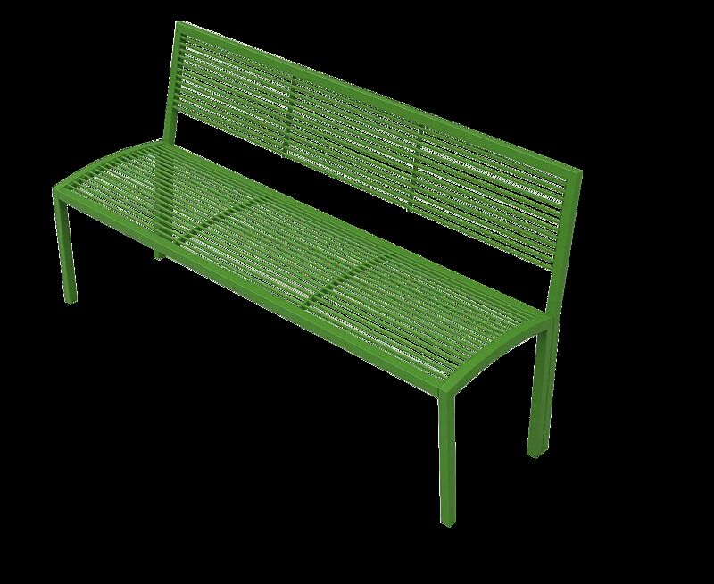 Sitzbank CAMILLA mit Rückenlehne, in RAL 6018 gelbgrün