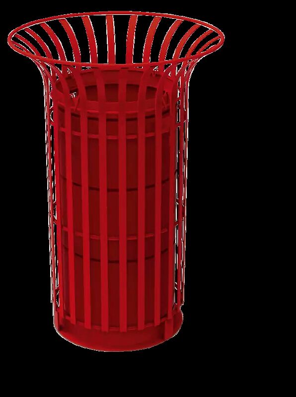 Abfallbehälter COROLLA, zum Aufdübeln, in RAL 3000 feuerrot
