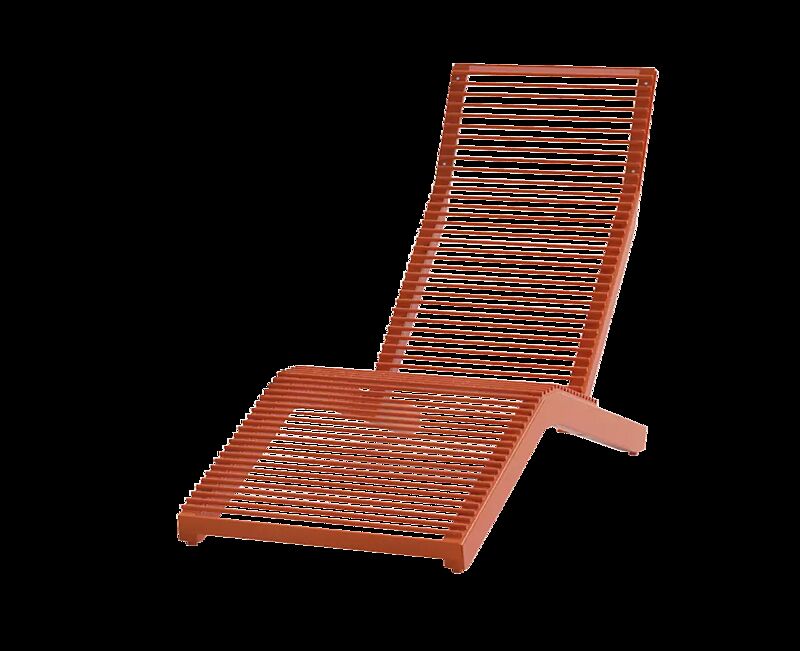 Liegebank RIVAGE, zum Aufdübeln, Stahlteile in RAL 2004 reinorange