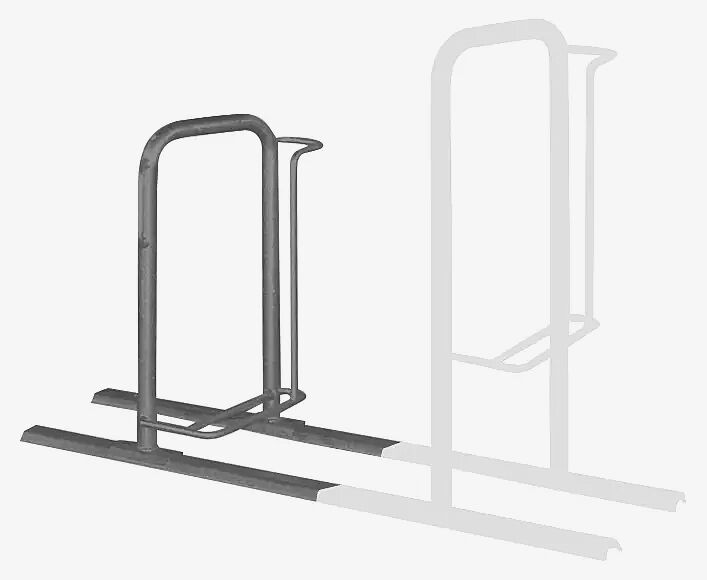 Fahrradparker MISSOURI einseitig 90°, tief / hoch, zum Aufdübeln bei +/- 0 mm, in RAL 7012 basaltgrau