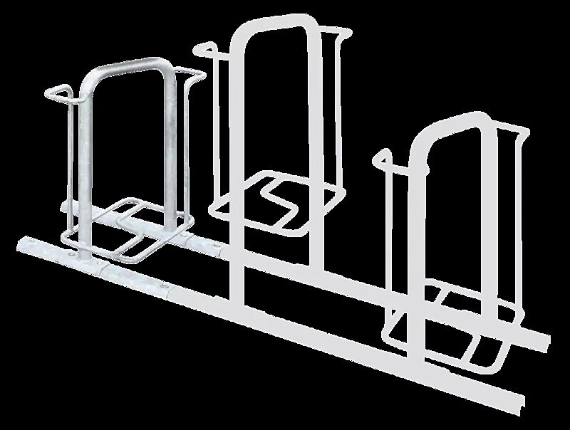 Fahrradparker MISSOURI doppelseitig 90°, tief / hoch, zum Aufdübeln bei +/-0 mm, feuerverzinkt