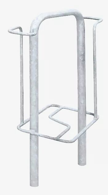 Fahrradparker MISSOURI doppelseitig 90°, hoch, zum Aufdübeln bei -250 mm, feuerverzinkt