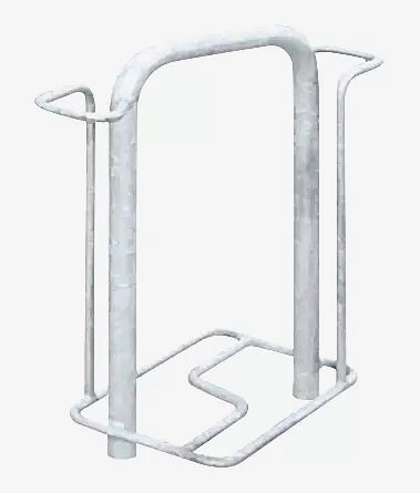 Fahrradparker MISSOURI doppelseitig 90°, tief, zum Aufdübeln bei -250 mm, feuerverzinkt