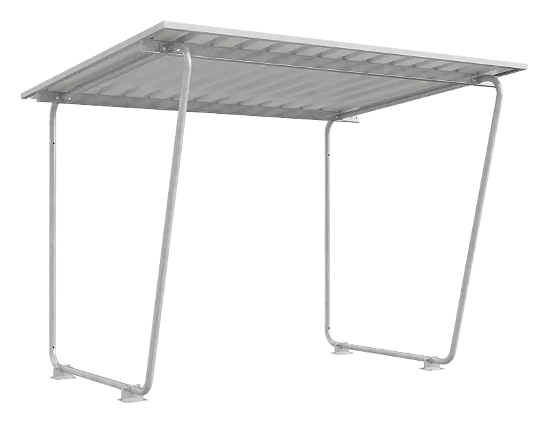 Fahrradüberdachung INDUS mit Pultdach, Dachbreite x Dachtiefe 2975 mm x 2330 mm, Stahlkonstruktion feuerverzinkt
