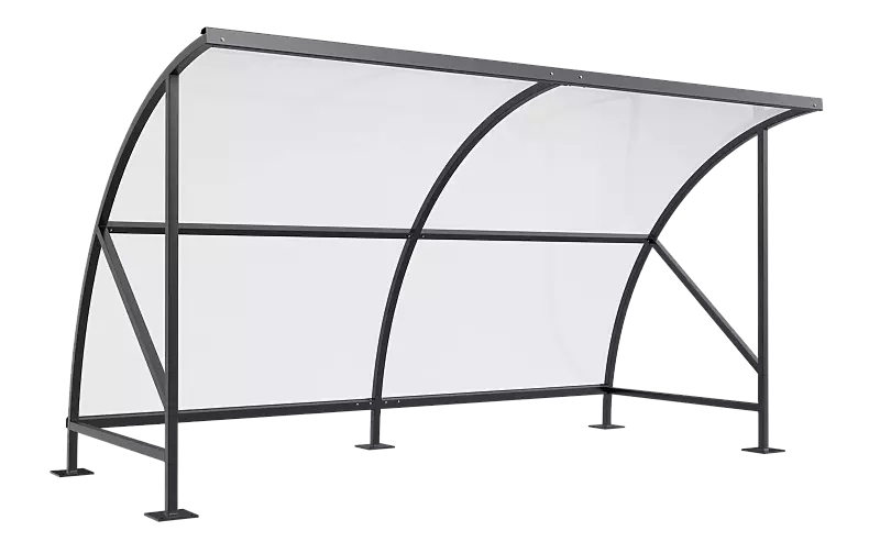 Fahrradüberdachung CEPHEUS, Dachbreite x Dachtiefe 4130 mm x 2100 mm, Dach aus Polycarbonat, Stahlkonstruktion feuerverzinkt und pulverbeschichtet in RAL 7016 anthrazitgrau