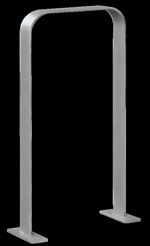 Anlehnbügel TAMPA ohne Innenbügel, zum Aufdübeln, Breite 350 mm, Edelstahl