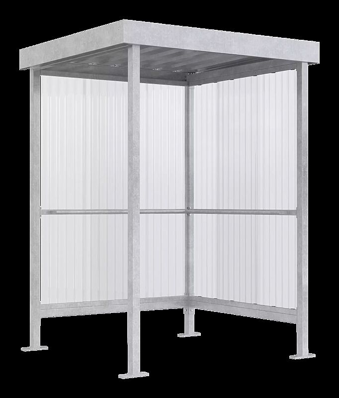 Raucherunterstand CIGAR, Dachbreite x Dachtiefe 1720 mm x 1580 mm, inklusive Rück- / Seitenwand mit integrierter Anlehnmöglichkeit, Stahlkonstruktion feuerverzinkt