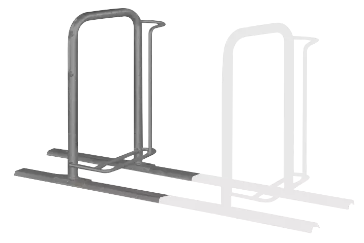 Fahrradparker MISSOURI-LIGHT einseitig 90°, tief, zum Aufdübeln bei +/-0 mm, in RAL 7012 basaltgrau