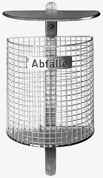 Abfallkorb WALES mit Schutzdach, zur Wandbefestigung, feuerverzinkt