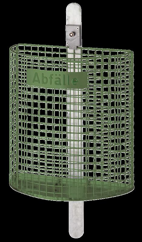Abfallkorb WALES, zur Wandbefestigung, in RAL 6010 grasgrün