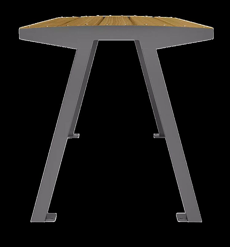 Tisch NOALE mit thermisch modifizierter Kiefernholzbelattung, Stahlteile in RAL 9007 graualuminium