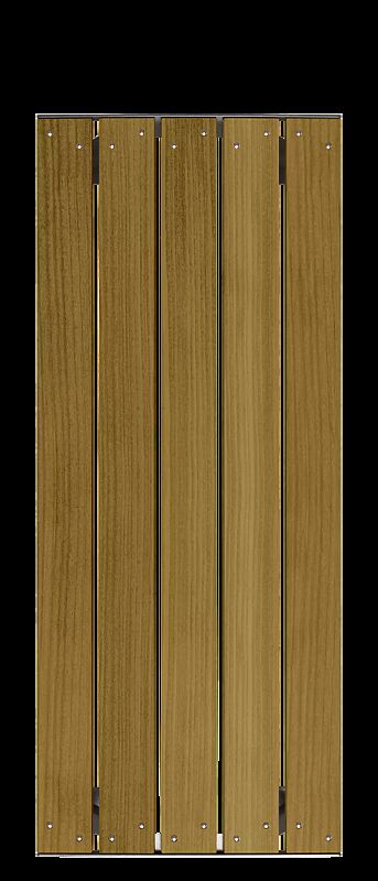 Tisch NOALE mit thermisch modifizierter Kiefernholzbelattung, Stahlteile in RAL 9007 graualuminium