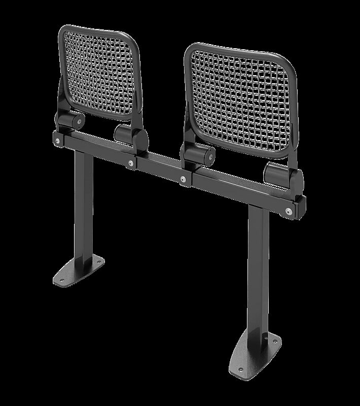 Klappsitz TOLFA, 2-Sitzer ohne Rückenlehne, in RAL 7016 anthrazitgrau