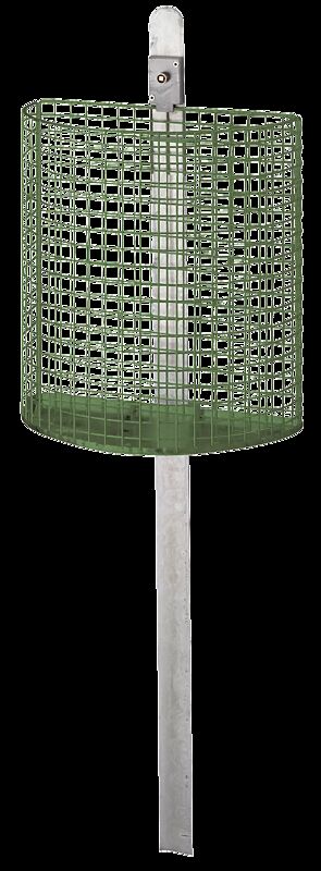 Abfallkorb WALES, zum Einbetonieren, in RAL 6010 grasgrün