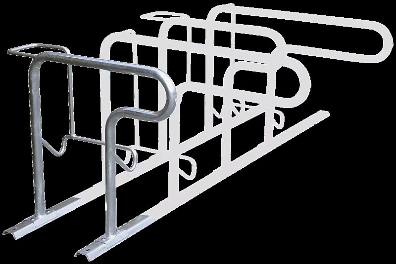 Reihenparker HEDLAND einseitig, hoch / tief, Tiefstellung langer Bügel, zum Aufdübeln bei +/- 0 mm