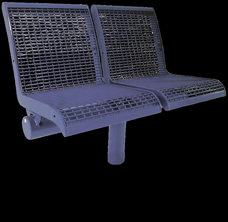 2-Sitzer LINUS mit Rückenlehne, in RAL 5002 ultramarinblau