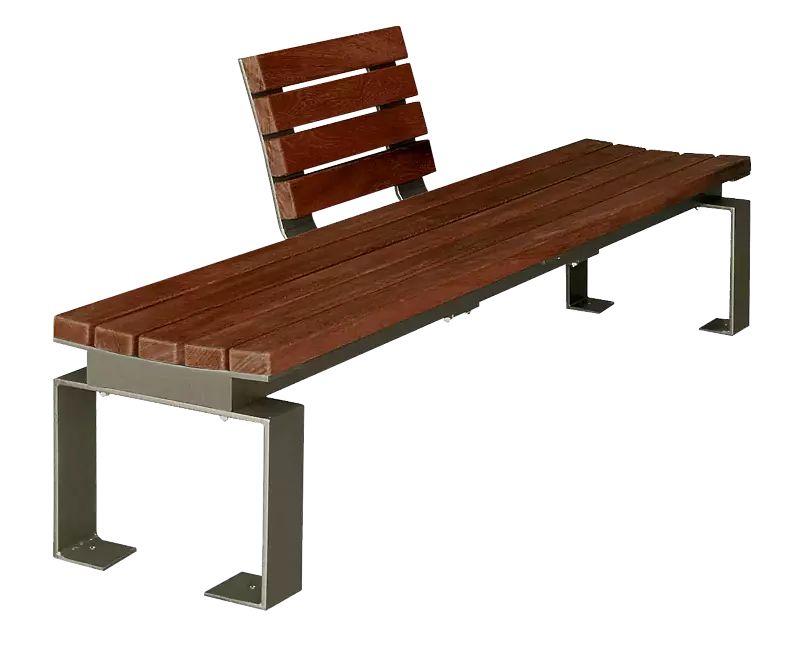 Sitzbank MAGIC mit 1 Rückenlehne (495 mm lang) mittig, Stahlteile in DB 703 eisenglimmer