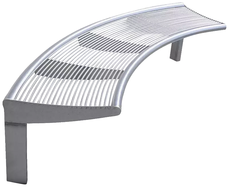 Sitzbank CARPI ohne Rückenlehne, gebogen, Bankform Innenradius