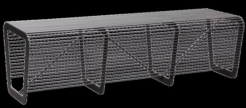 Sitzbank LIMPIDO ohne Rückenlehne, in RAL 9005 tiefschwarz
