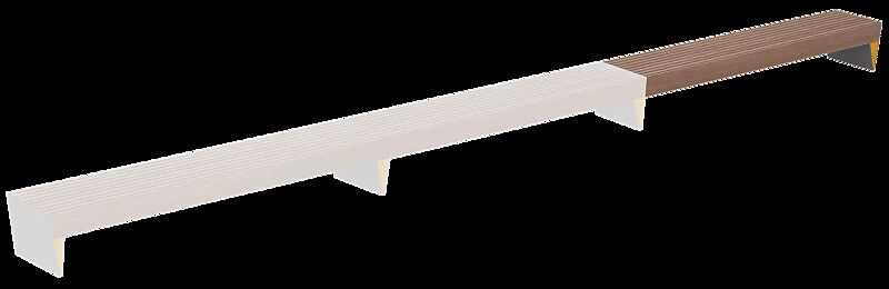 Sitzbank BLOCQ Endelement, mit Jatobaholzbelattung, Stahlteile in bicolour